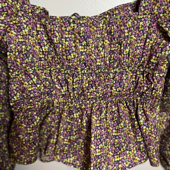 J. Crew Black Floral Peplum top, Liberty Fabric NWT Size M - Picture 7 of 7